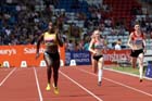 Anyika Onuora winns the 200 metres at the Sainsbury's British Championships, Birmingham.